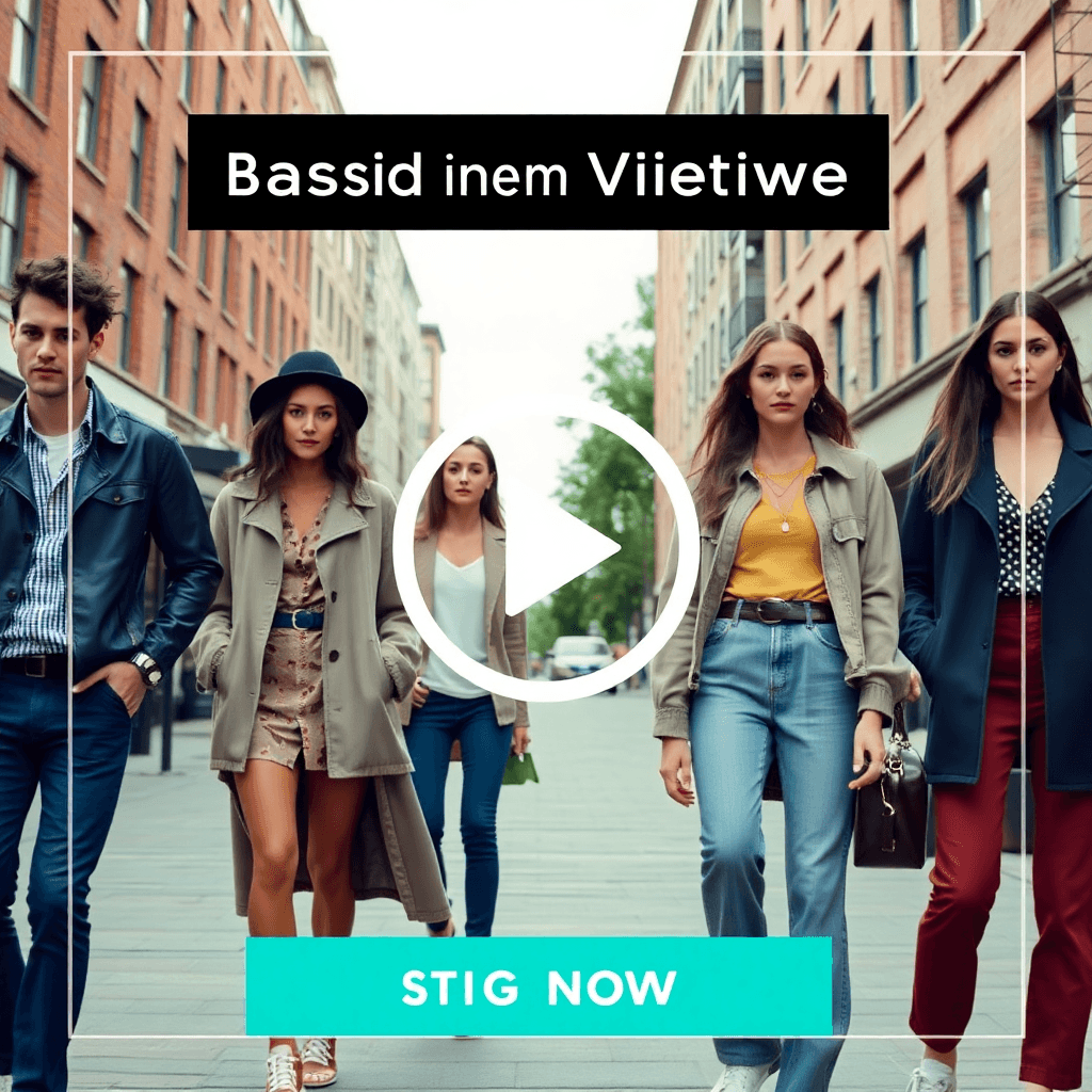 fashion startup promotional video with models wearing sustainable clothing in urban setting